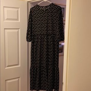 Zara maxi black poka dot dress